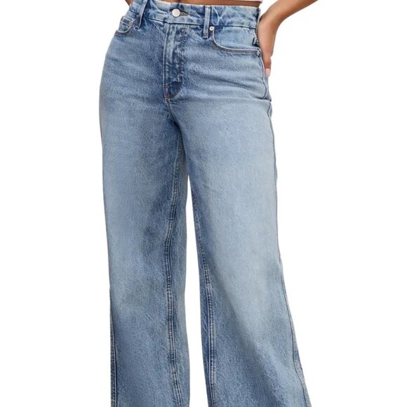 Good American Good Skate Wide Leg Jeans in Indigo - Picture 2 of 8